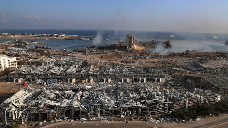 port de Beyrouth après l'explosion